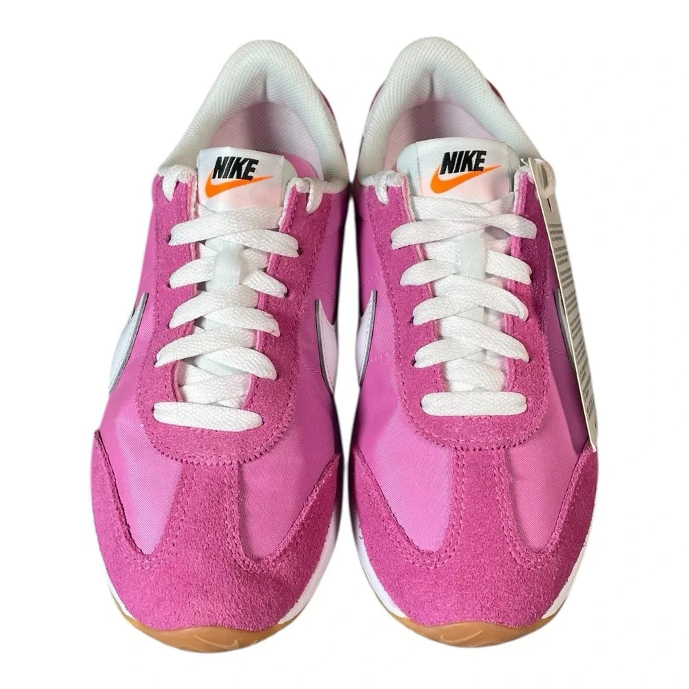 Nike Women's Pink White Cortez-Style Athletic Shoes - Picture 2 of 11